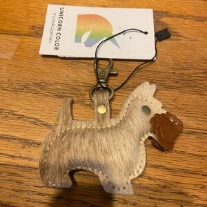 Portland Leather Brown Dog Keychain Pet Accessory